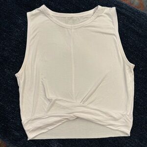 Women's ALO White Sleeveless Crop Tank Top GUC